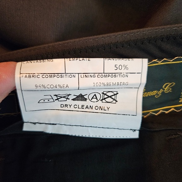 ESQ Fabric by Ing Loro Piana & Co Trousers Men's 34‎ Brown Grey Pants - Picture 8 of 8